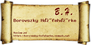 Borovszky Hófehérke névjegykártya